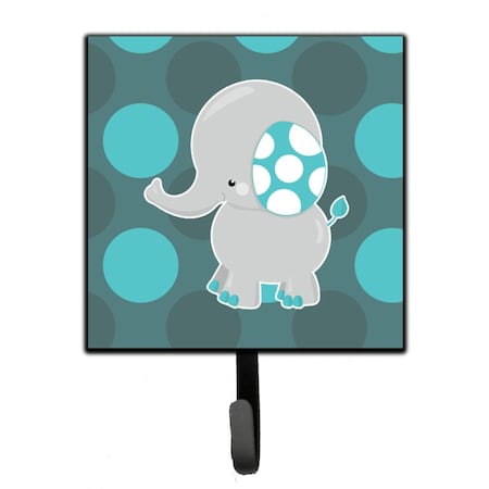 Carolines Treasures Polkadot Grey Elephant Leash or Key Holder BB6837SH4